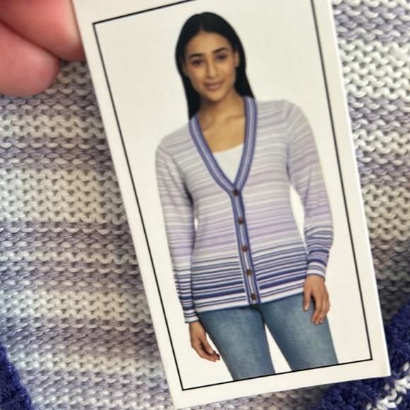 Super soft striped button front cardigan - Picture 4 of 7